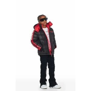 NEW! Rockstar Original Alasia Polyfil Puffer Jacket Black & Red Boys Size 16